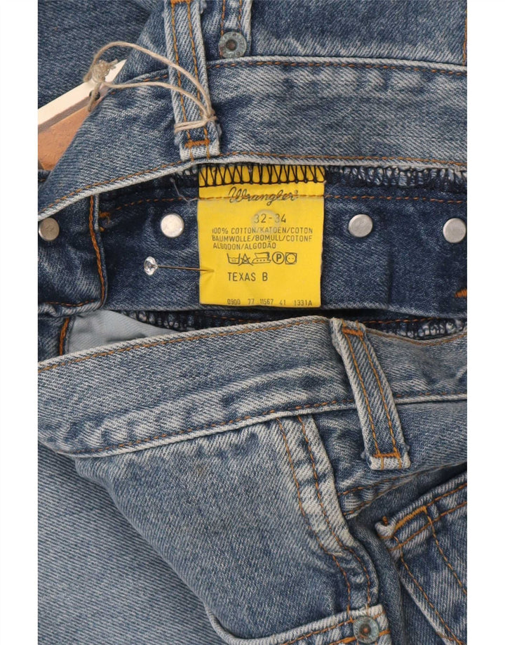 Wrangler Herre Texas Straight Jeans W32 L28 Blå Bomuld