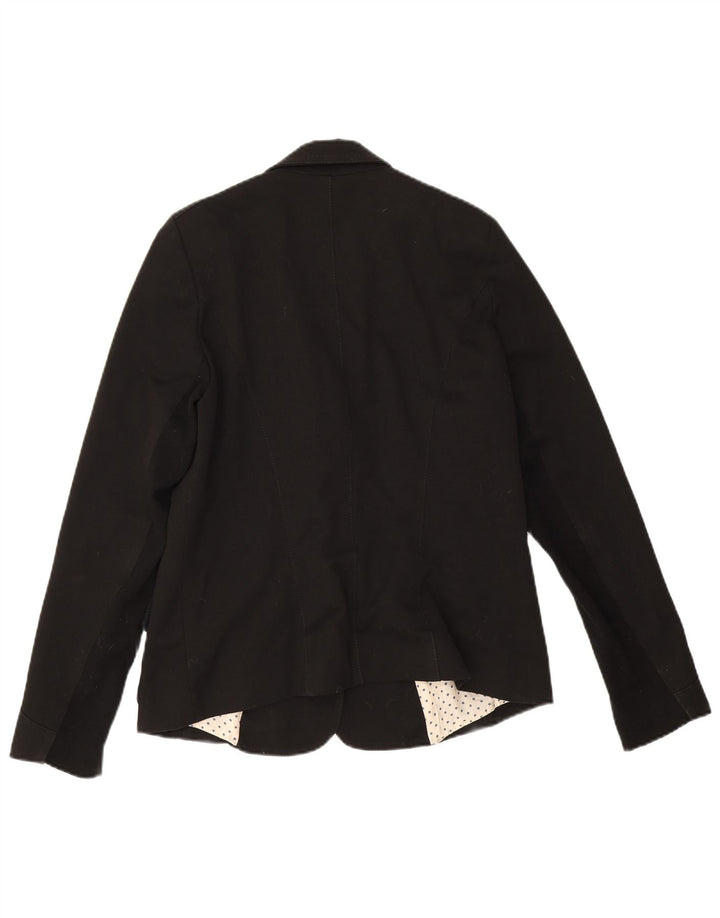 Trussardi Jeans Dame 2 Button Blazer Jacket UK 14 Medium Black
