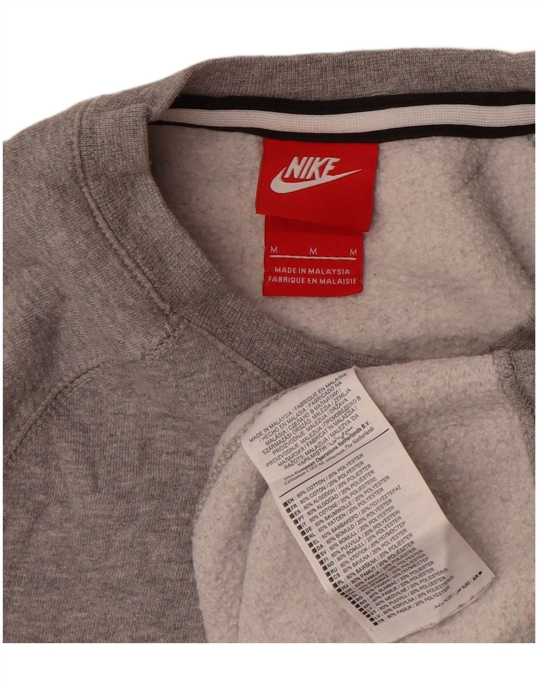 Nike grafisk sweatshirt til mænd, medium grå flækket bomuld