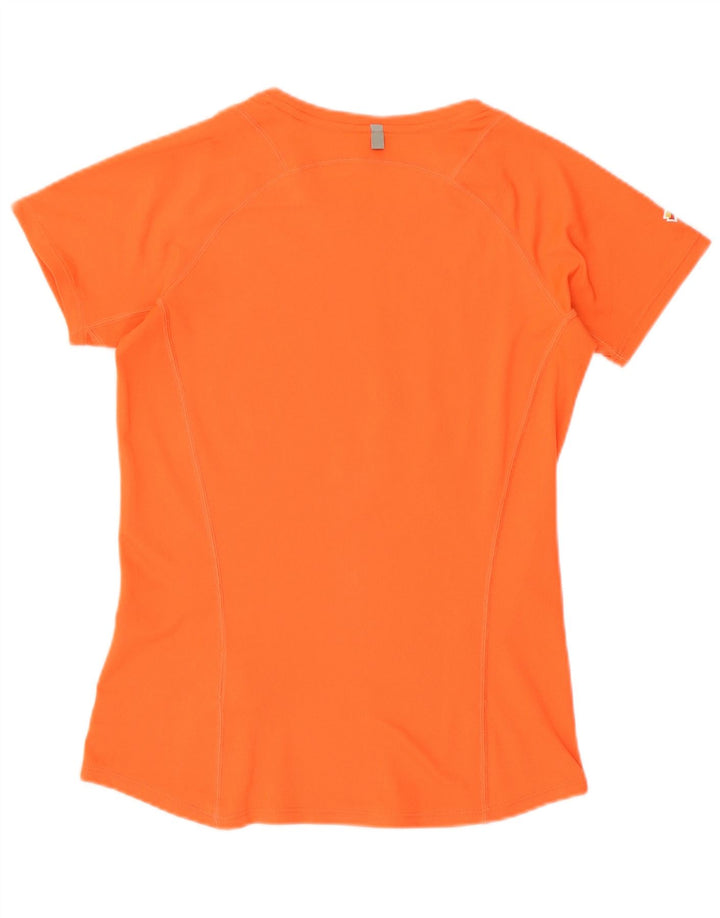 Nike Dame Dri Fit Grafisk T-Shirt Top UK 10 Small Orange Polyester