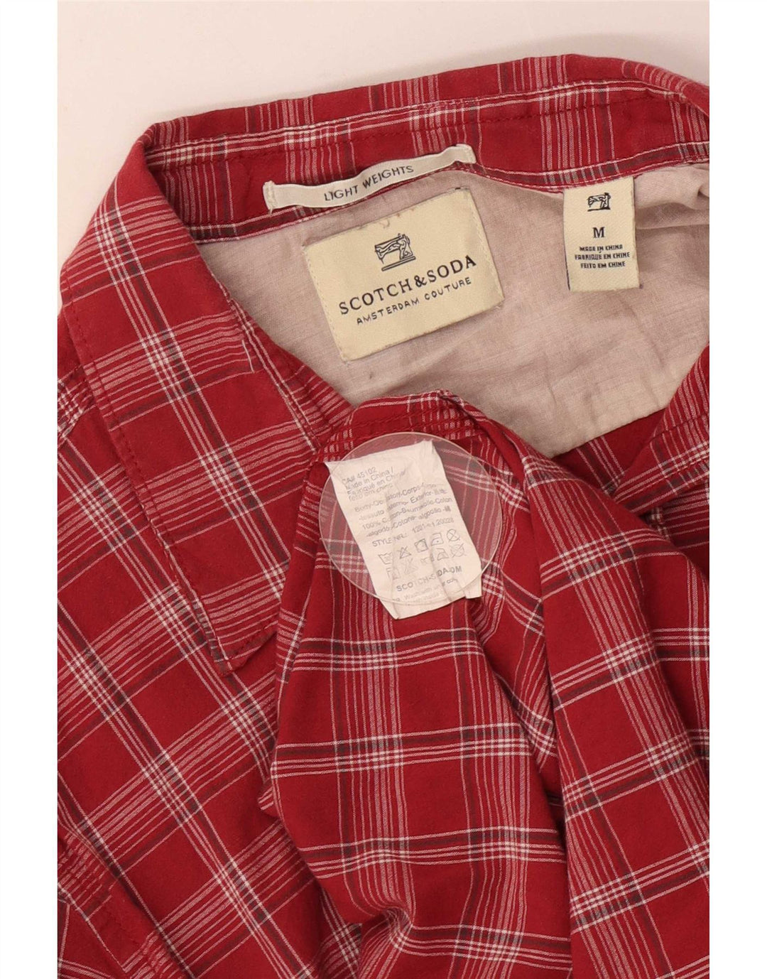 Scotch & Soda herreskjorte Medium rød ternet bomuld