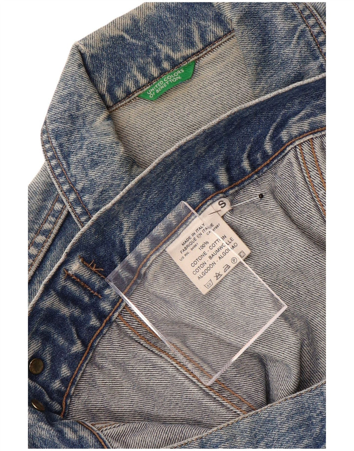 BENETTON Womens Denim Jacket UK 10 Small Blue Cotton