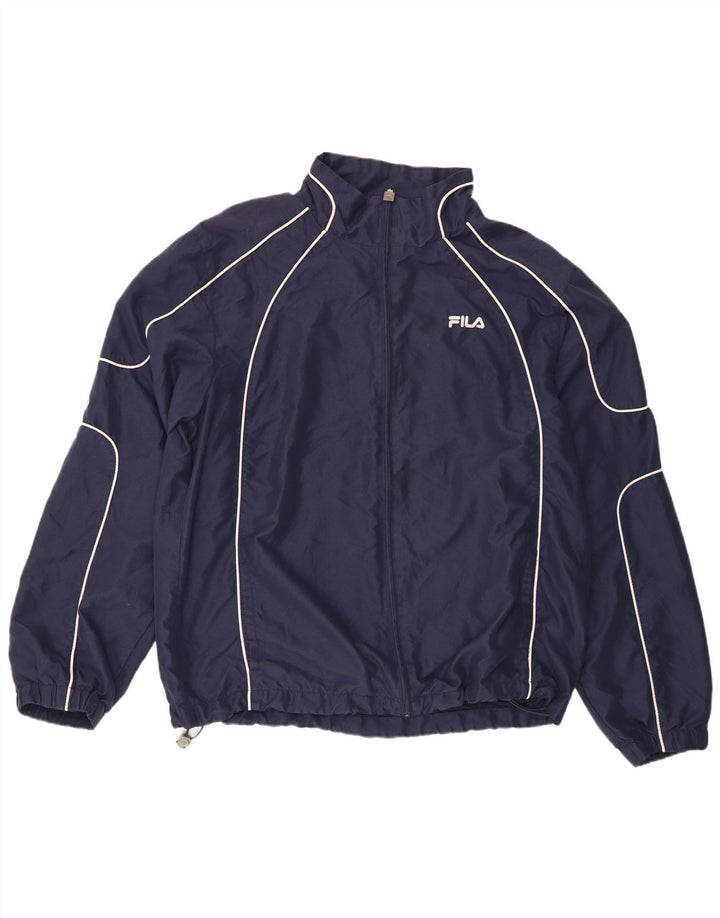 Fila Grafisk regnjakke til mænd UK 42 XL Marineblå stribet polyester
