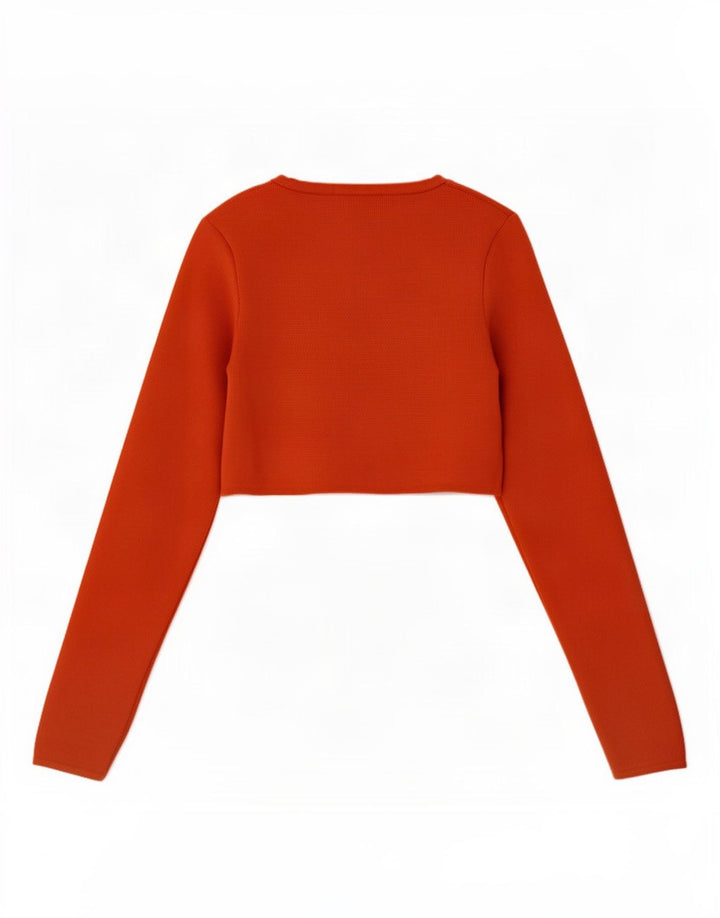 Zara Langærmet Bolero Top UK 8 Small Orange Polyester