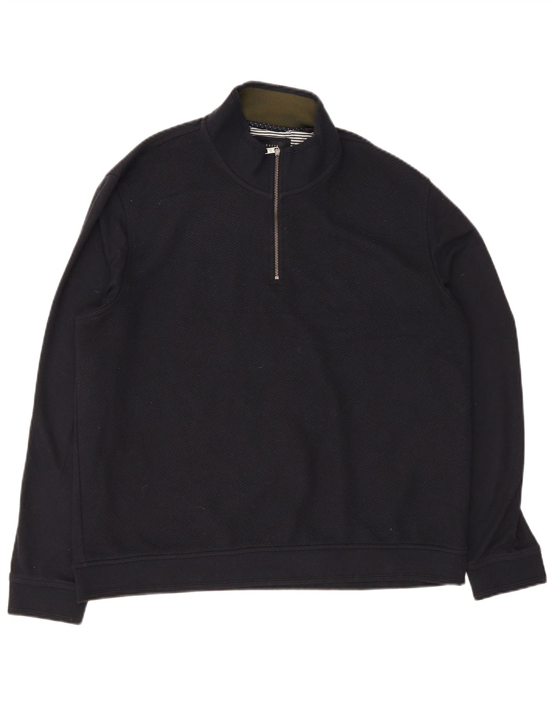 Ted Baker Herre Zip Neck Jumper Sweater Størrelse 6 2XL Navy Blue