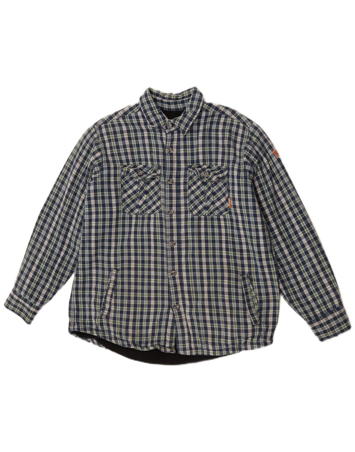 Black Jack Herre Lumberjack Flanell Shirt Stor blå ternet bomuld