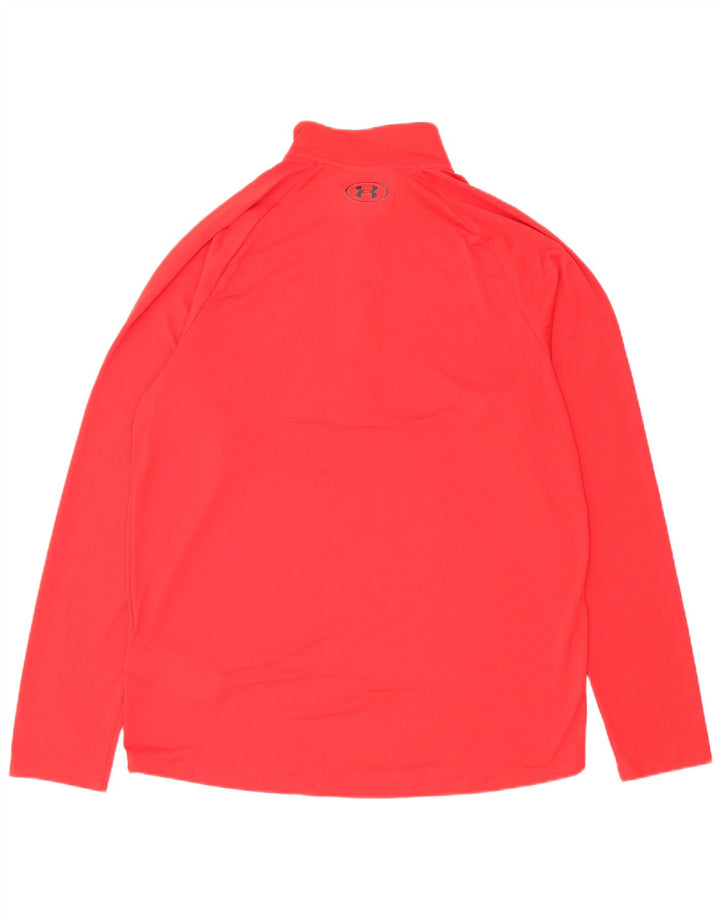 Under Armour Herre Loose Fit Zip Neck Pullover Træningsdragt Top Stor Rød