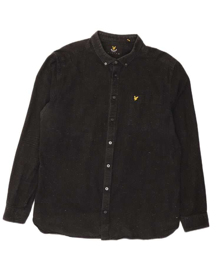 Lyle & Scott Herreskjorte 2XL Sort Flecked Bomuld