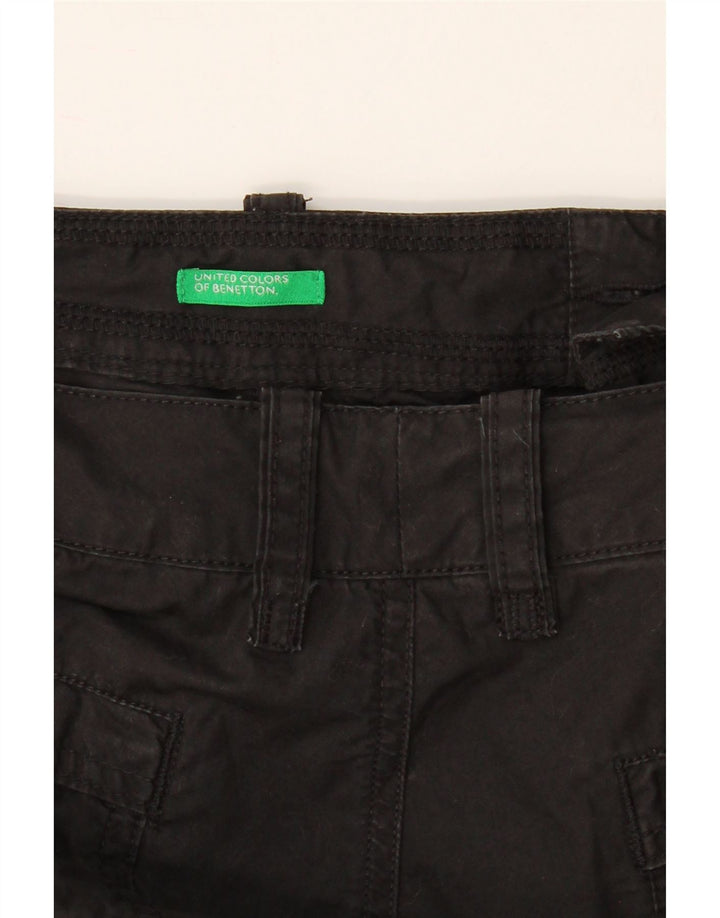 BENETTON Womens Straight Cargo Trousers W30 L33 Black Vintage Benetton and Second-Hand Benetton from Messina Hembry 