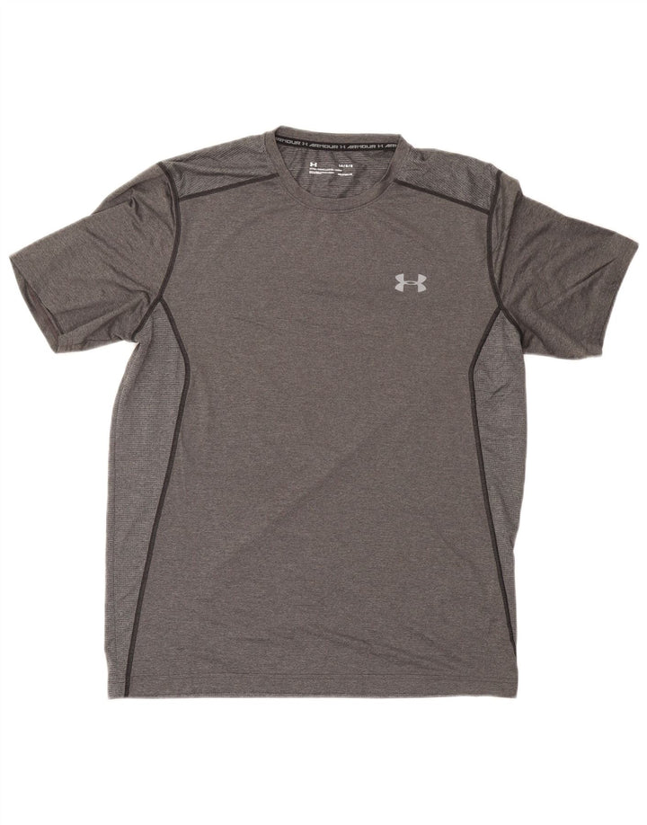 Under Armour Herre T-Shirt Top Stor Grå Polyester Sports