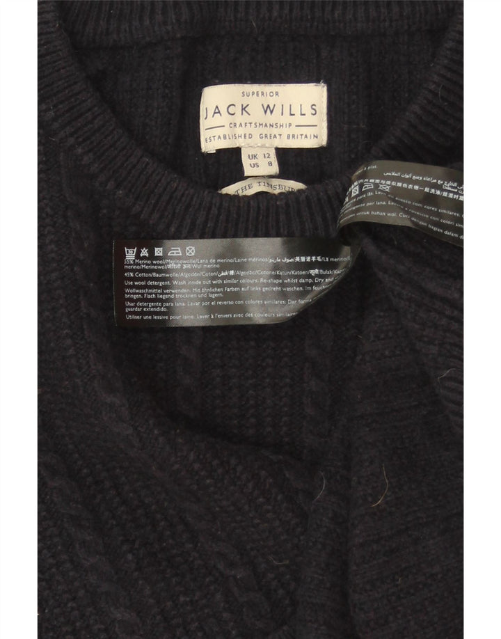 JACK WILLS Dame sweater med rund hals DK 12 Medium Navy Blue