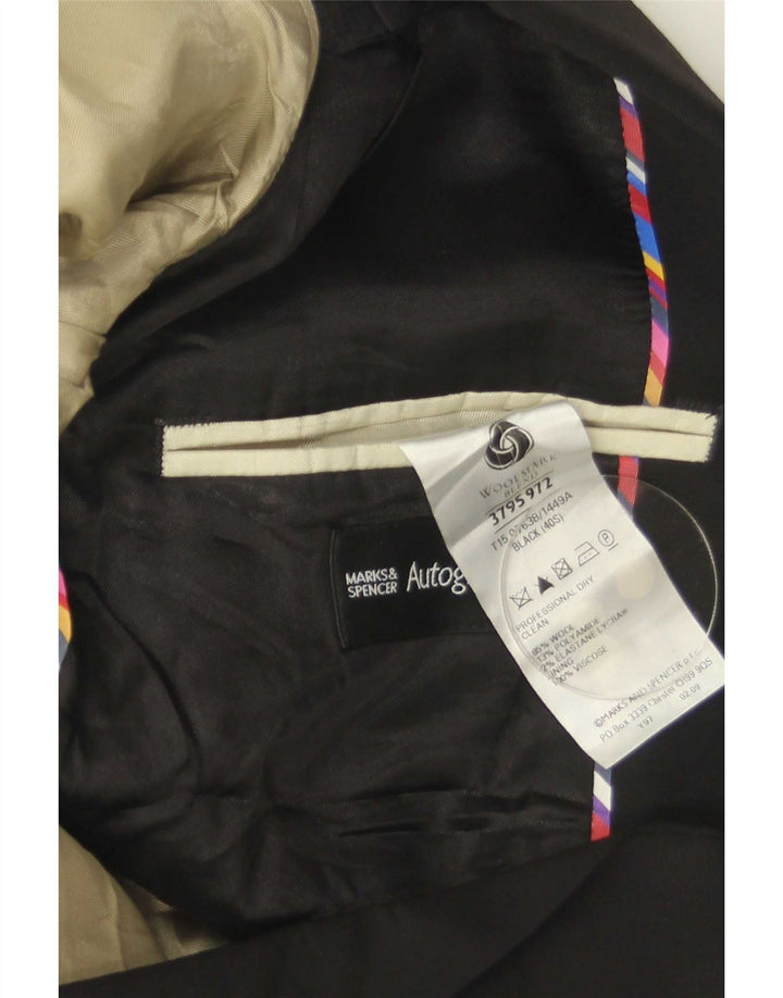 Marks & Spencer Herre Autograph 2 Button Blazer Jacket UK 38 Medium Black