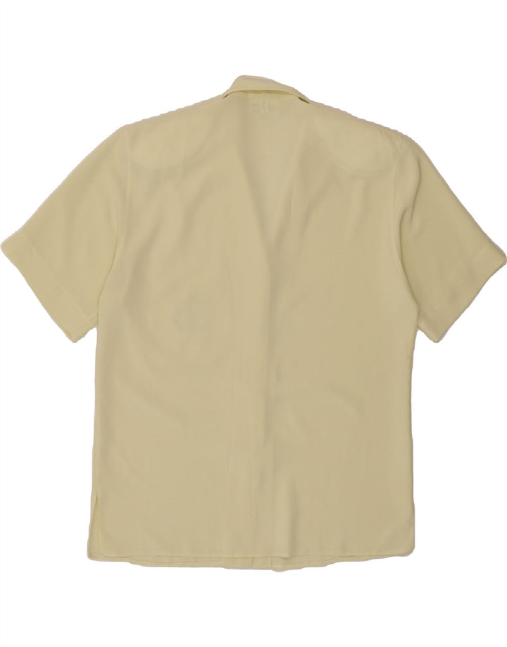 MICHAEL H Womens Short Sleeve Shirt Blouse UK 12 Medium  Yellow Polyester Vintage Michael H and Second-Hand Michael H from Messina Hembry 