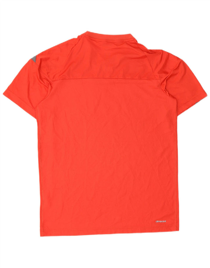 Adidas Herre Climacool T-Shirt Top Medium Rød Colourblock Polyester