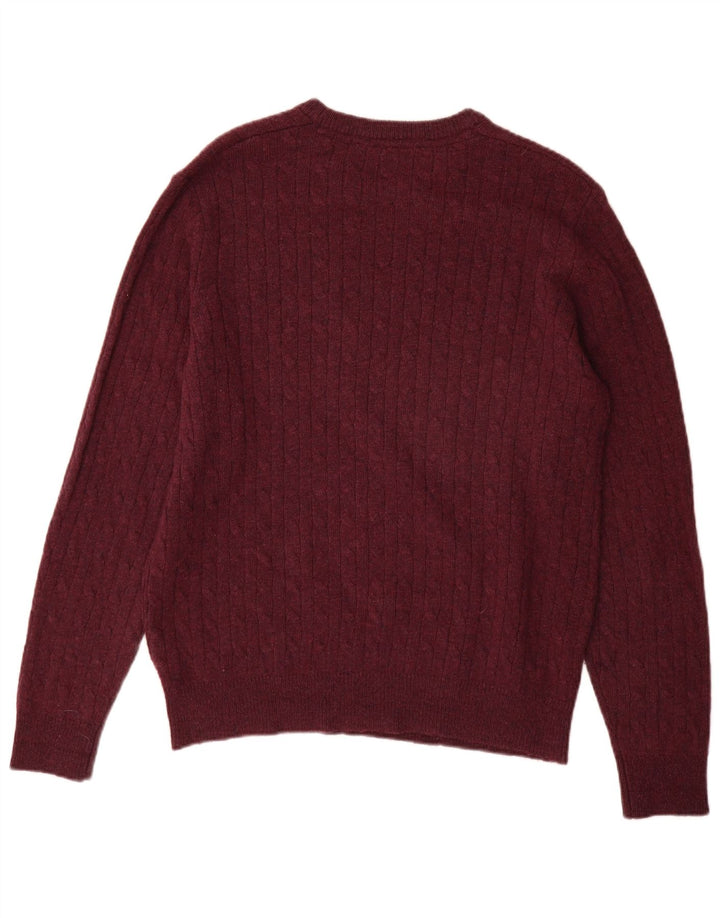 Besætningstøj Herre Crew Neck Jumper Sweater Medium Burgundy lammeuld