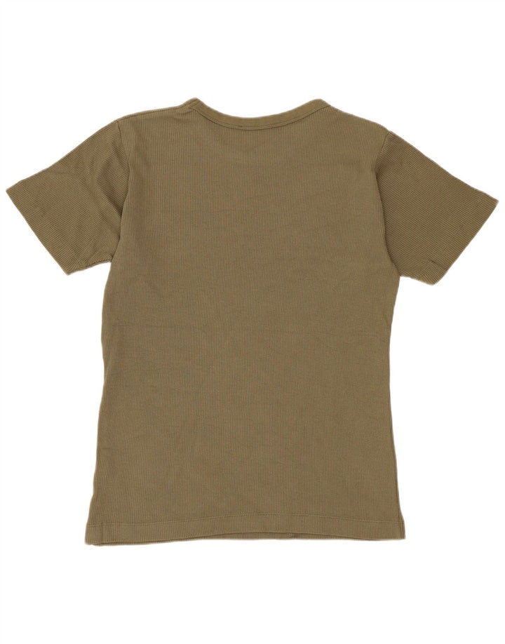 ZARA Herre T-shirt Top Lille Khaki Bomuld