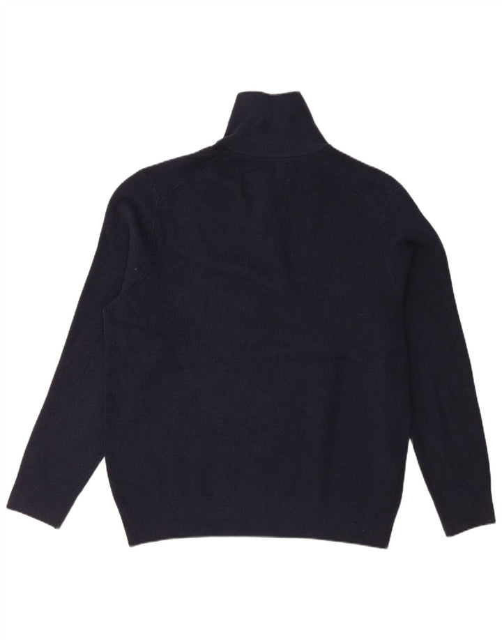 Marks & Spencer Herre sweater med lynlåshals XL marineblå bomuld