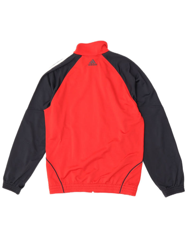 Adidas Træningsdragt til mænd, topjakke UK 34/36 Small Red Colourblock Polyester