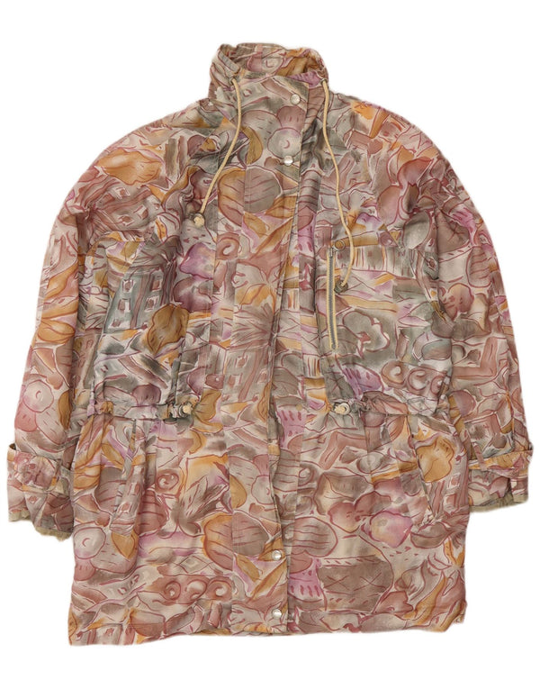 Vintage Dame Windbreaker Jacket UK 20 2XL Multicolored Floral