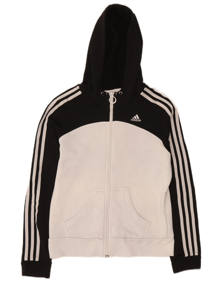 Adidas Dame Hættetrøje Sweater UK 12 Medium Sort Colourblock Polyester