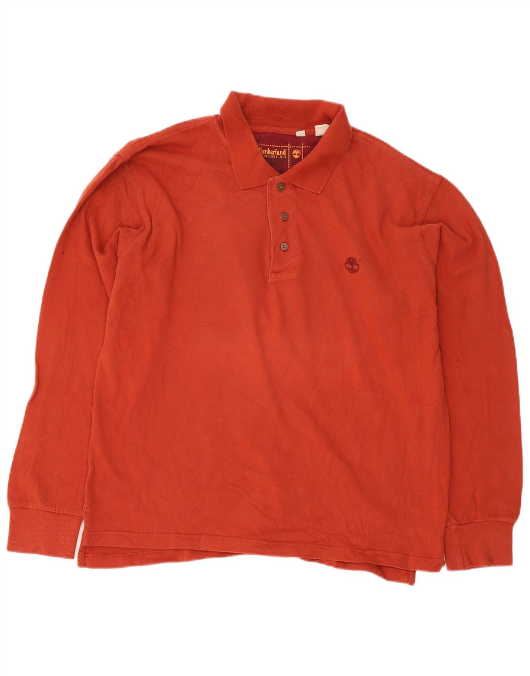 Timberland Langærmet Polo Shirt til mænd Stor orange bomuld