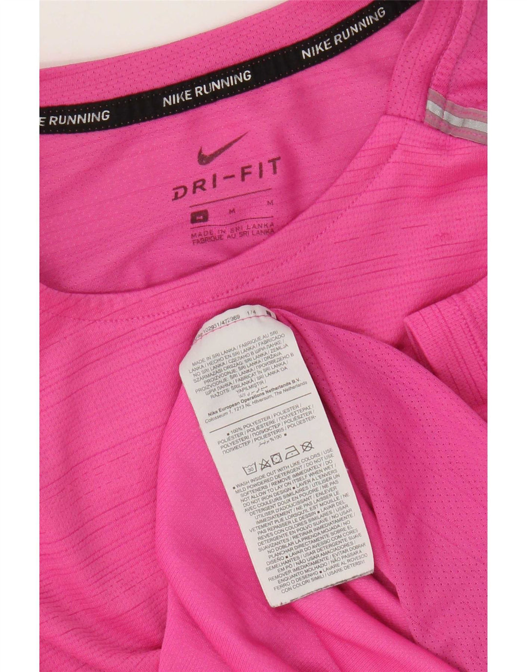 Nike Herre Dri Fit T-shirt Top Medium Pink Polyester