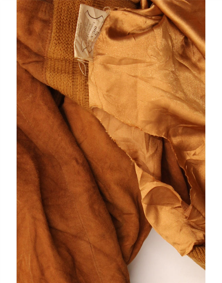 Vintage herre ruskind bomberjakke EU 56 3XL brunt læder