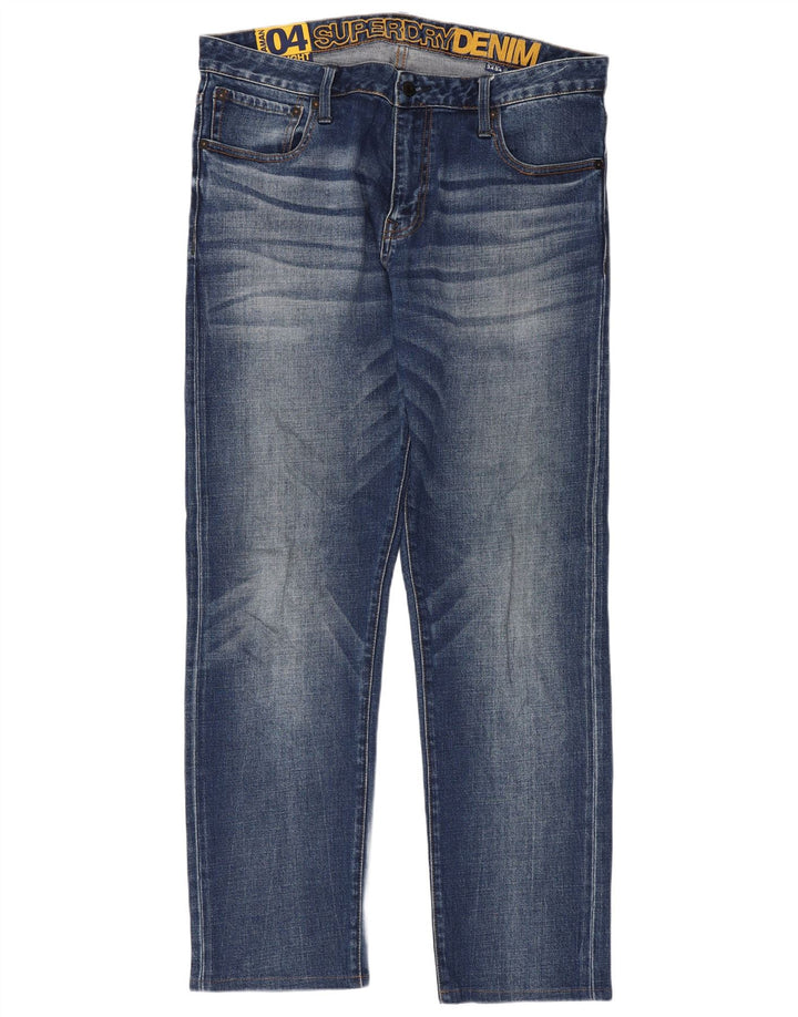 Superdry Straight Jeans til mænd W34 L30 blå bomuld
