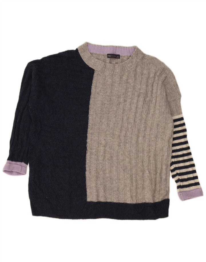 Marks & Spencer Dame Boat Neck Jumper Sweater UK 16 Large Grey