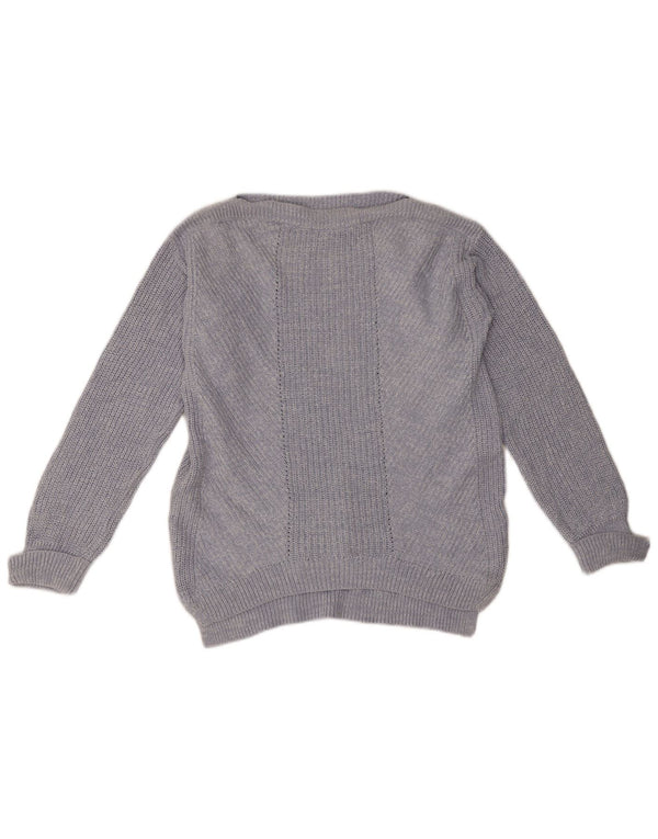 Marks & Spencer Dame Oversized Boat Neck Jumper Sweater UK 10 Small Blue