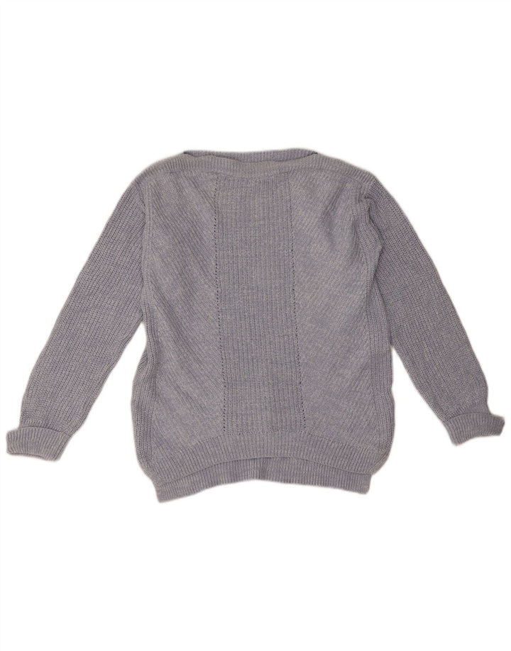 Marks & Spencer Dame Oversized Boat Neck Jumper Sweater UK 10 Small Blue