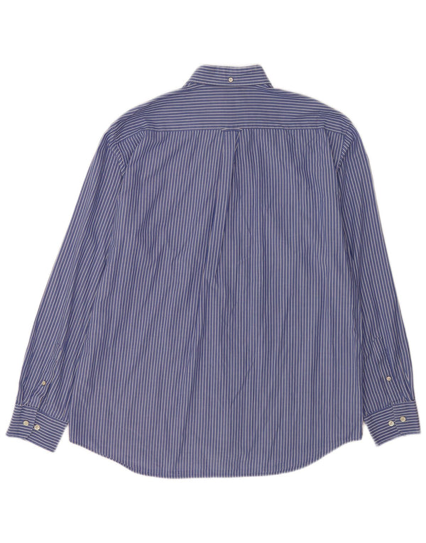 Gant herre Regular Fit skjorte størrelse 43/44 17 1/2 XL Blå nålestribet bomuld