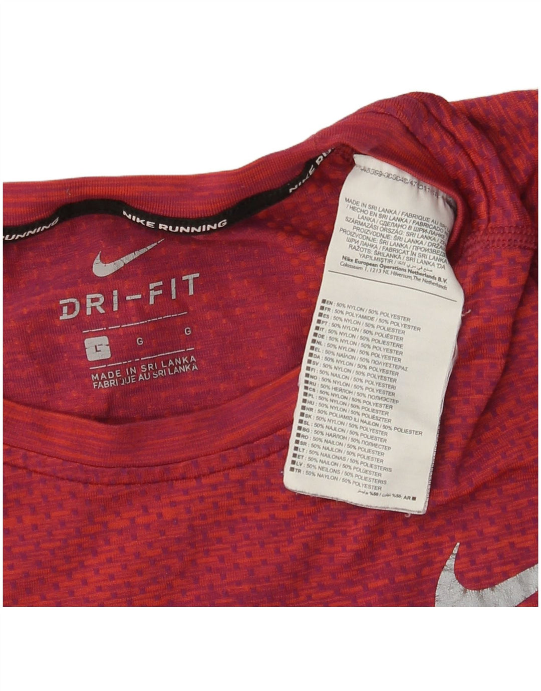 Nike Herre Dri Fit T-Shirt Top Stor Rød Nylon