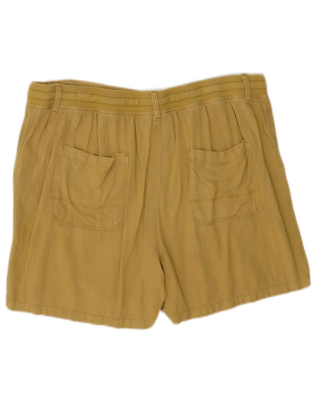 Marks & Spencer Womens Shorts UK 16 Large W34 Khaki Linen
