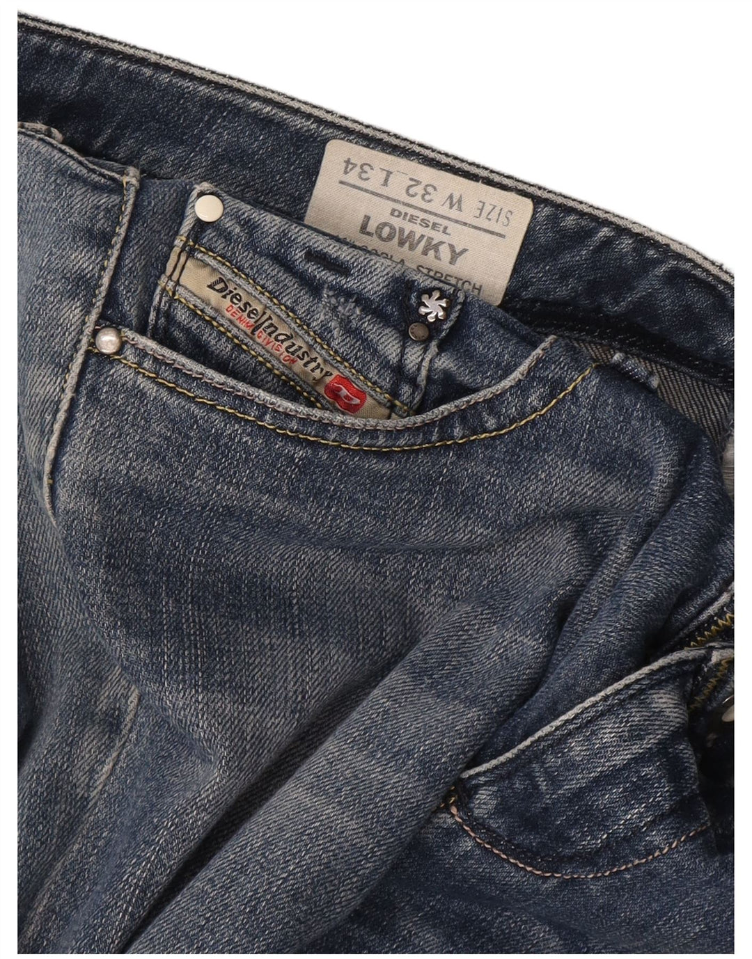 Diesel Dame Lowky Straight Jeans W32 L28 Blå Bomuld