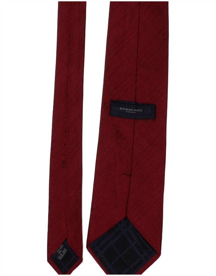 BURBERRY Mens Tie One Size Burgundy Silk Classic