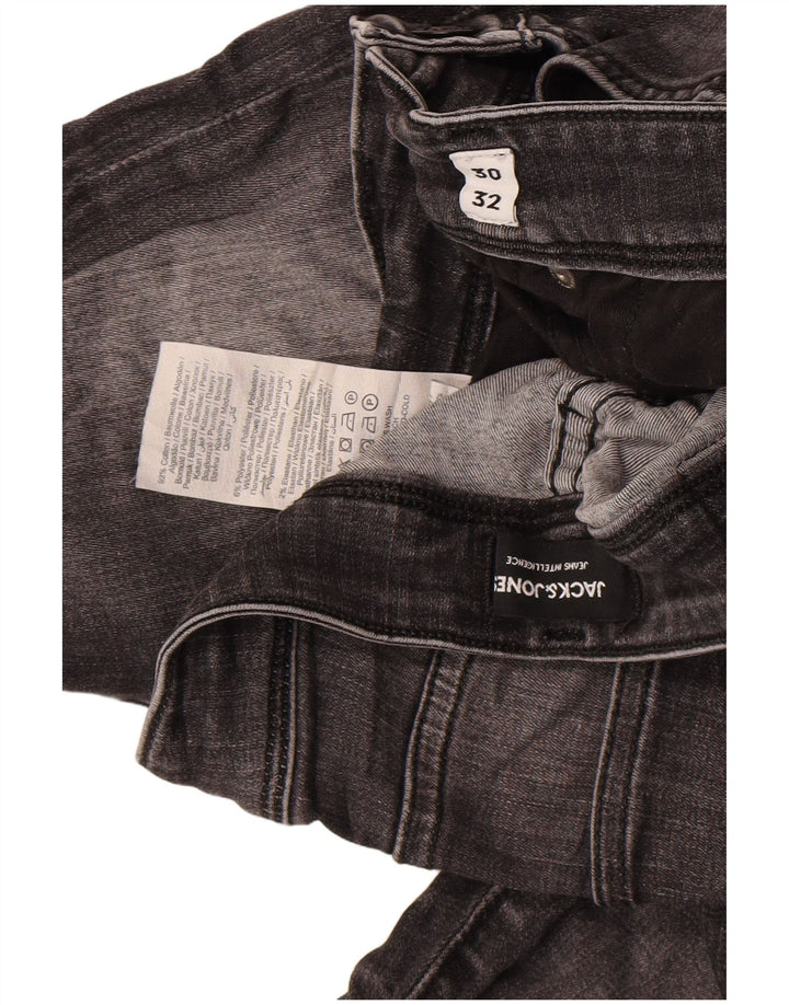 Jack & Jones Herre GLENN Slim Jeans W30 L32 Grå Bomuld