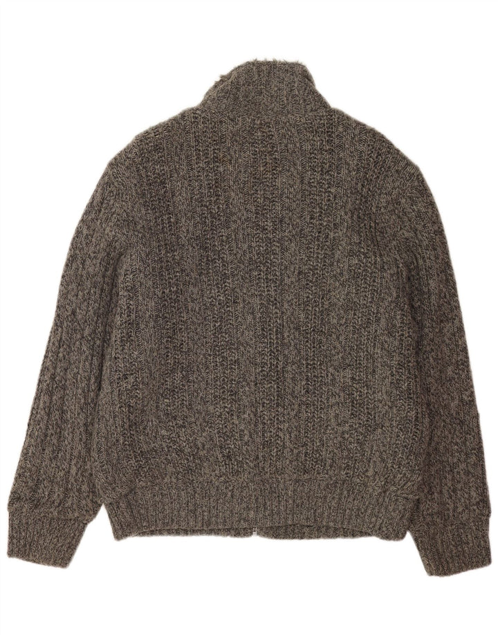 Marks & Spencer Herre Sherpa Cardigan Sweater Large Grey Flecked Acryl