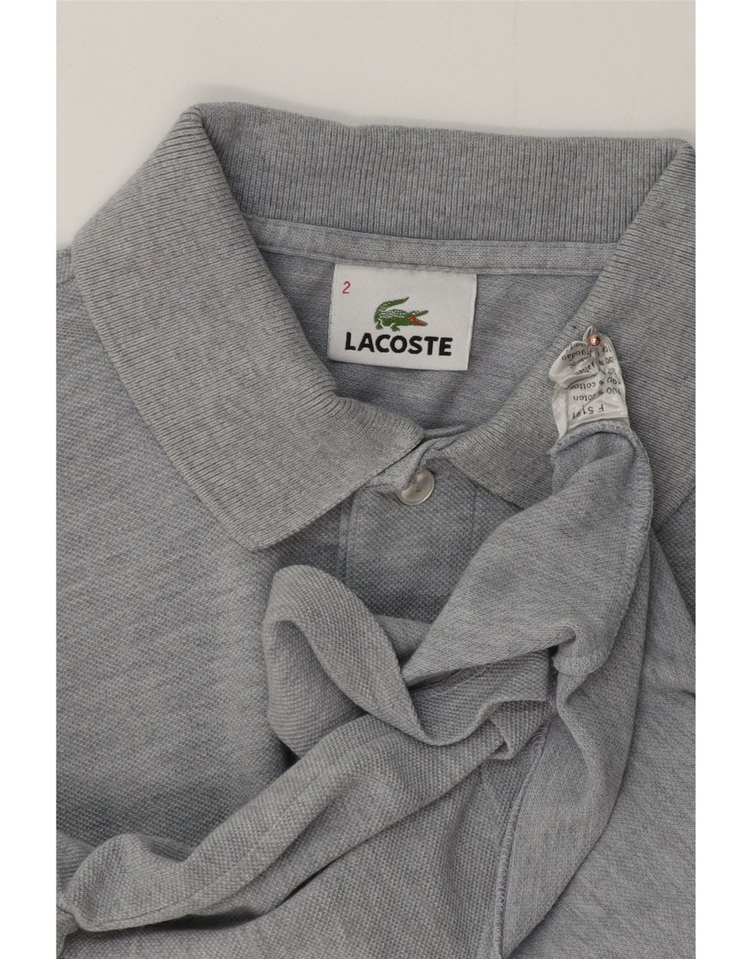 LACOSTE Poloskjorte til mænd Størrelse 2 XS Grå Flecked Bomuld