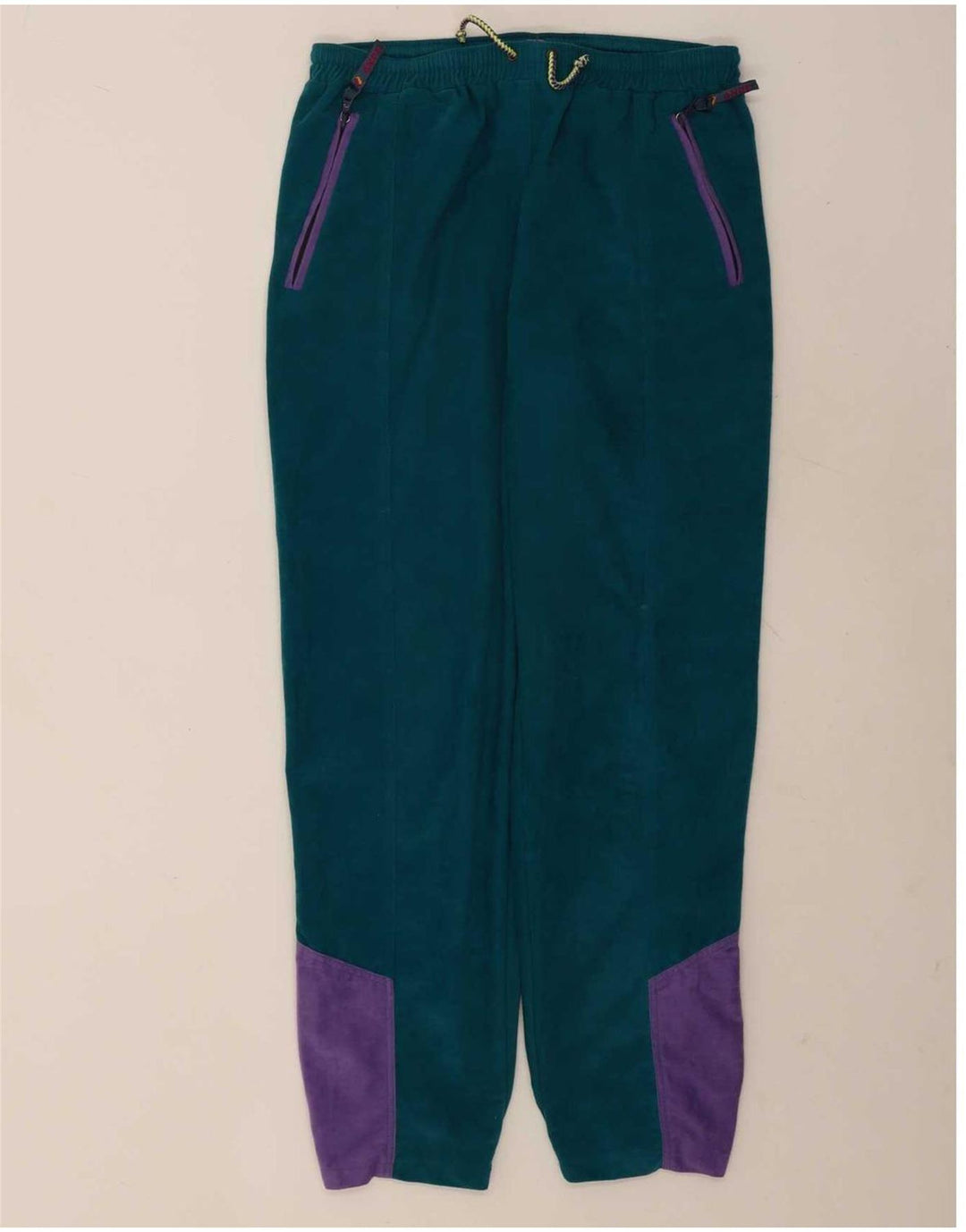 Vintage velour hel træningsdragt til mænd Stor grøn Colourblock Polyester