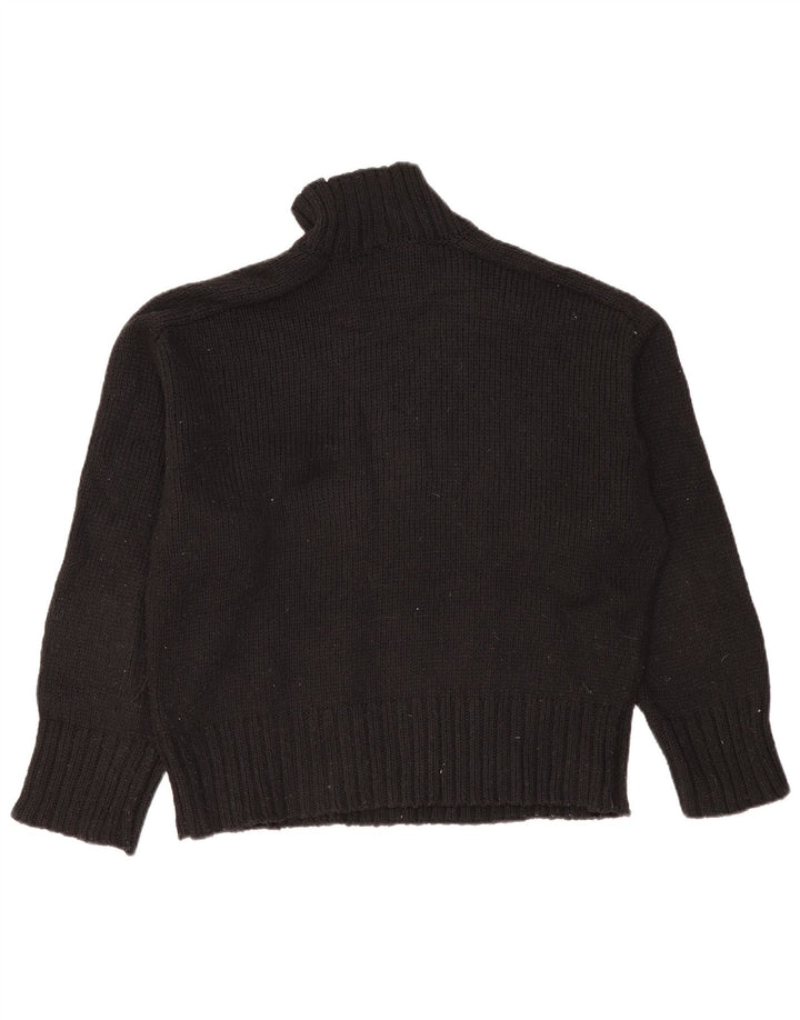 Zara Dame Oversized Turtle Neck Jumper Sweater UK 14 Medium Black