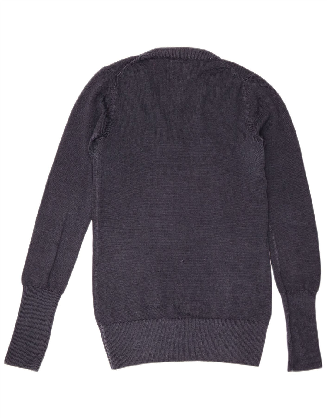 Sun68 Dame V-hals sweater UK 16 Stor marineblå uld