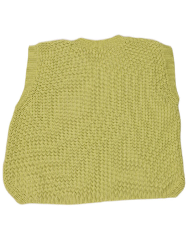 Zara Dame Oversized Vest Tank Top UK 10 Lille Gul Bomuld