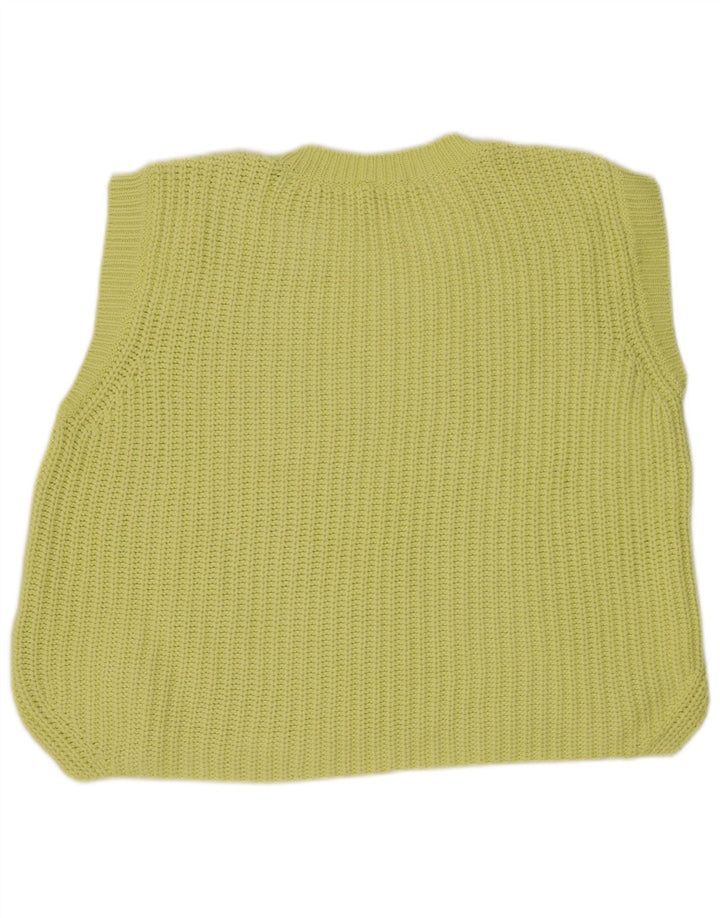 Zara Dame Oversized Vest Tank Top UK 10 Lille Gul Bomuld