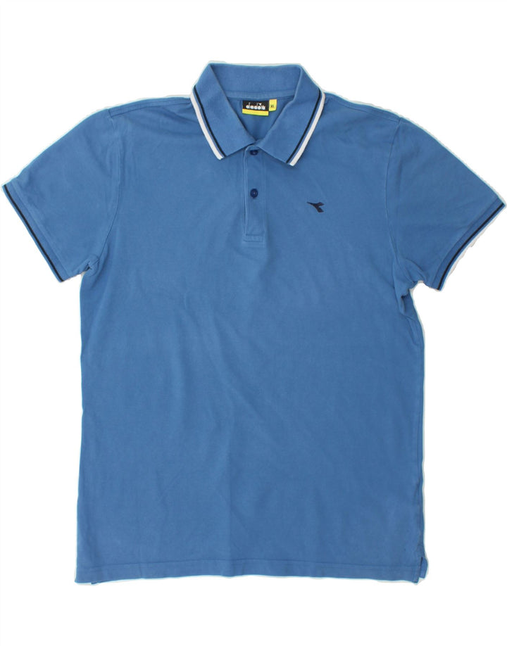 DIADORA Mens Polo Shirt XL Blue Cotton Vintage Diadora and Second-Hand Diadora from Messina Hembry 