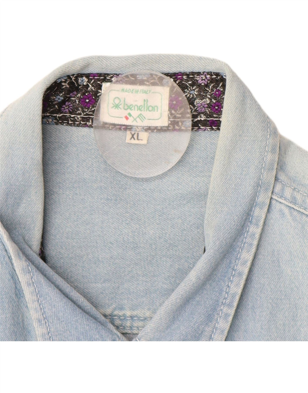 BENETTON Denimskjorte til mænd XL Blå