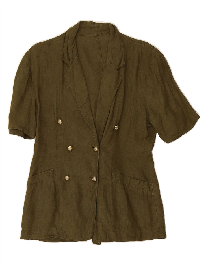 VINTAGE Womens Double Breasted Blazer Jacket UK 12 Medium Green Vintage Vintage and Second-Hand Vintage from Messina Hembry 