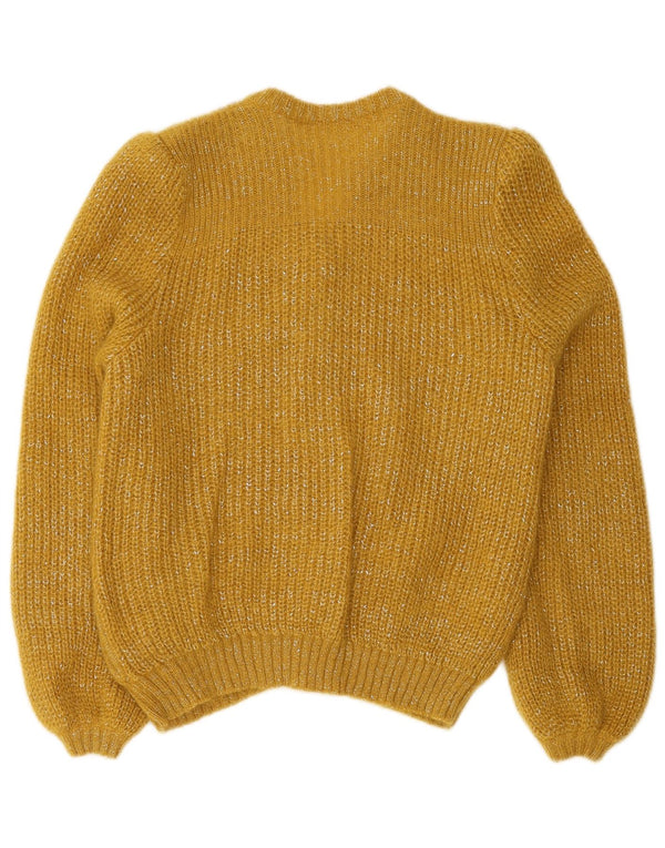 Vintage dame cardigan sweater UK 12 Medium Yellow Flecked