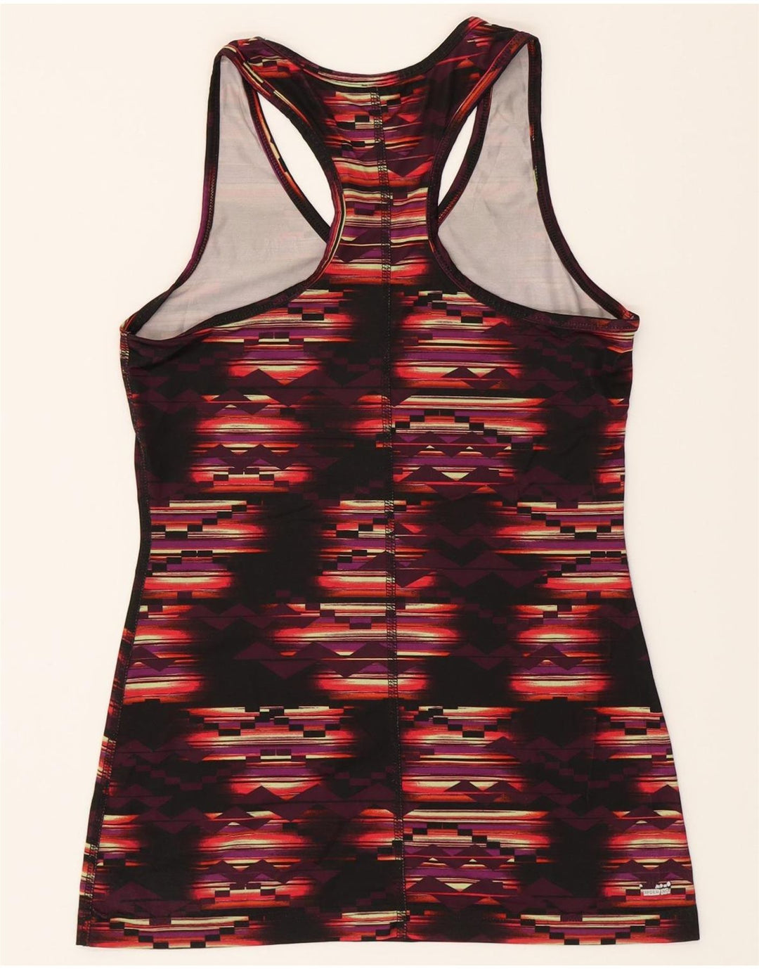 FILA Womens Vest Top UK 10 Small Black Geometric Polyester Vintage Fila and Second-Hand Fila from Messina Hembry 