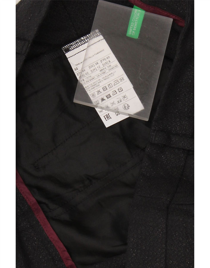 Benetton Dame Chino Bukser UK 12 Medium W32 L27 Sort Polyester
